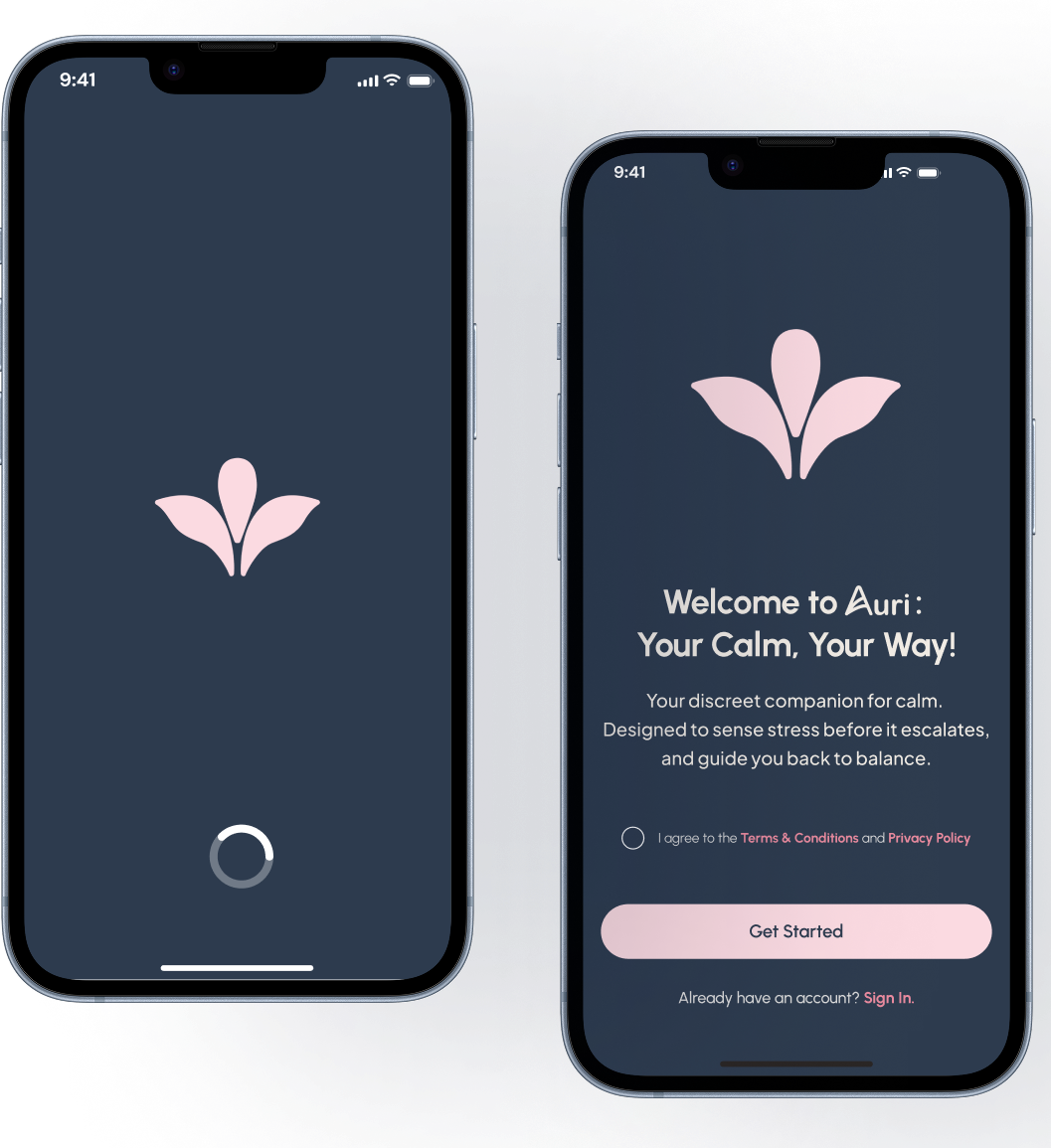 Auri Loading and Welcome Screens